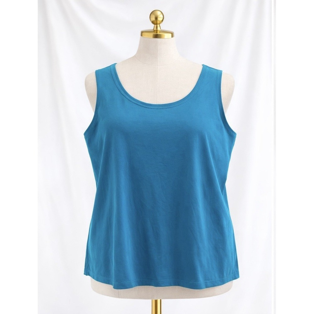 Chico's Stretch Knit Cami Tank Top Turquoise Blue Sleeveless Size 2 US Large